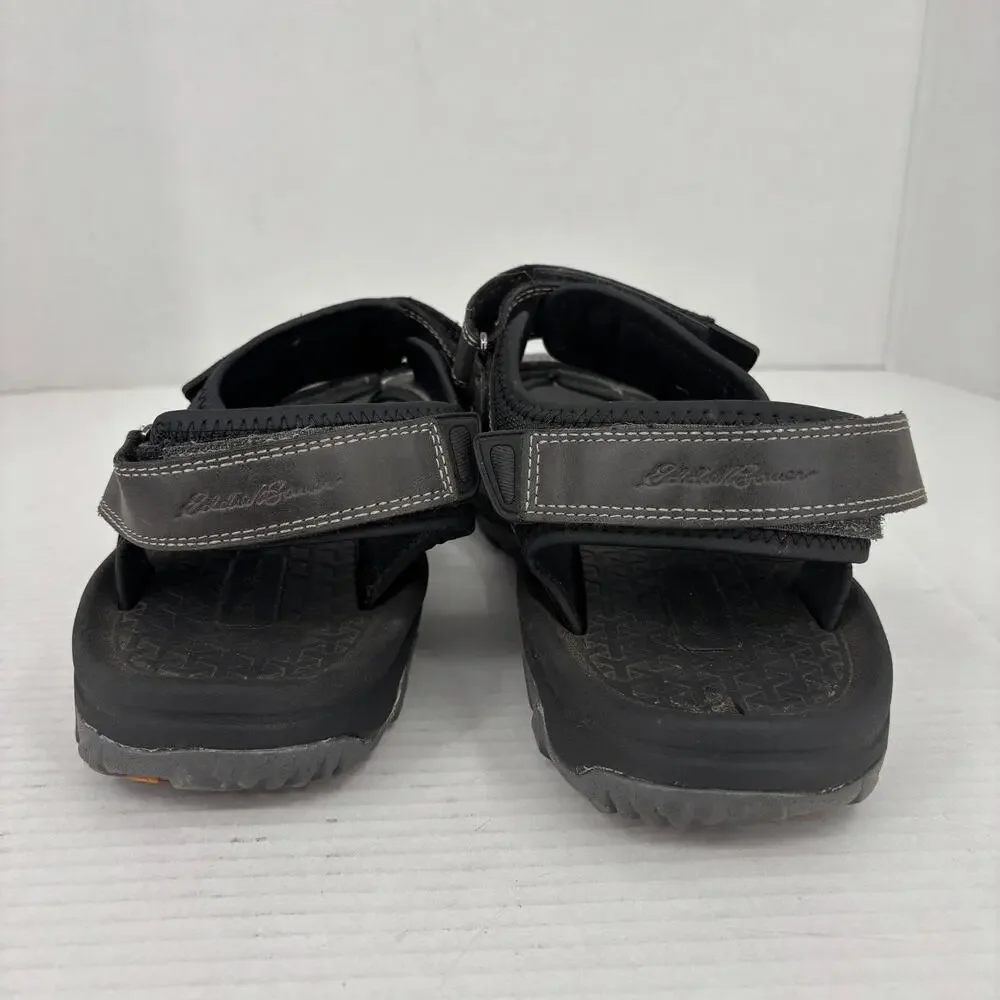Eddie Bauer Holman Fisherman Sandal Mens Size 12 Black Adjustable Straps Comfort